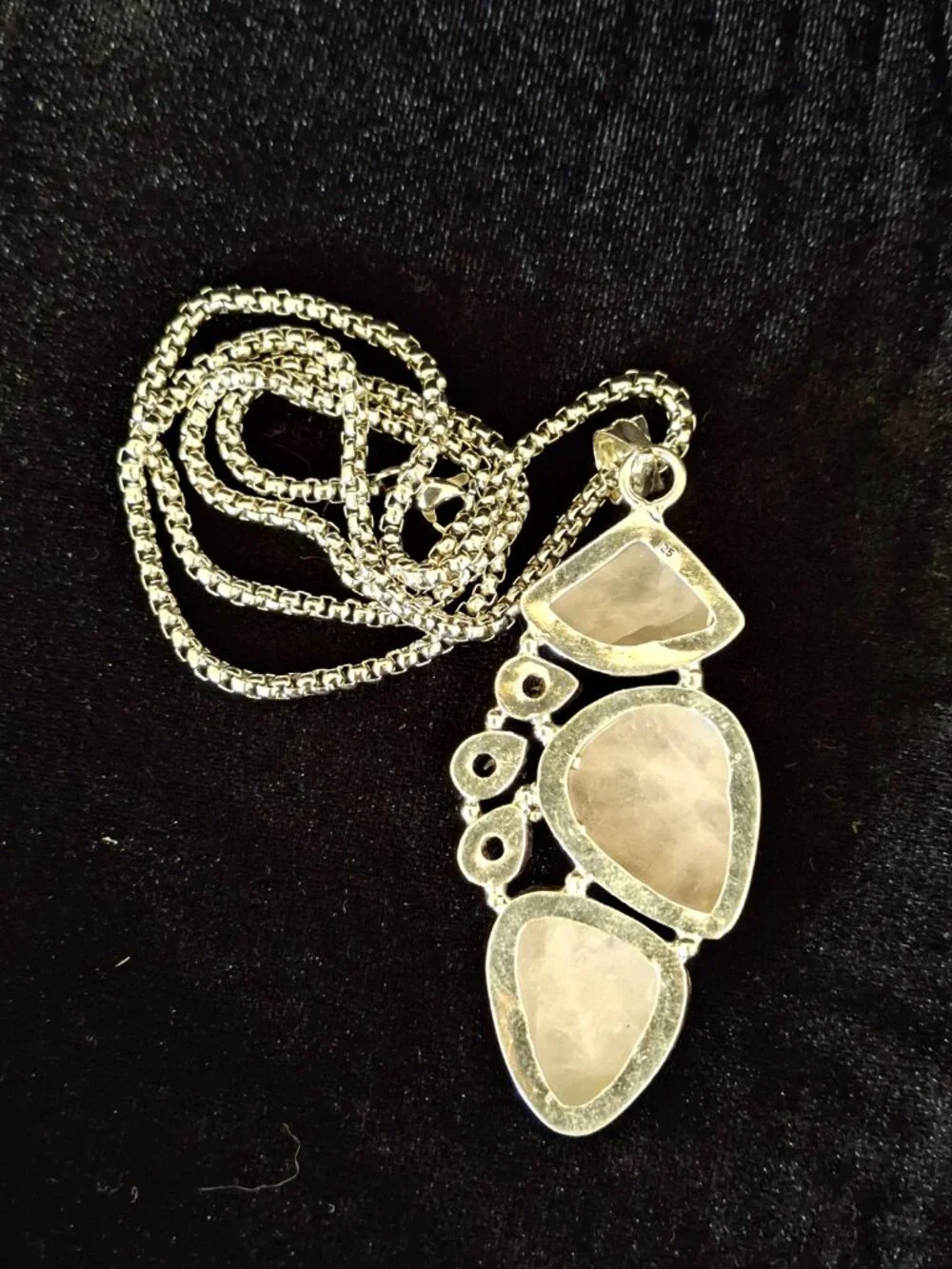 Rose Quartz and Pink Topaz Gemstone Ethnic Pendant  505 NWOT